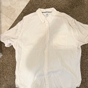 Croft & Barrow Cream Casual Button-Down Shirt